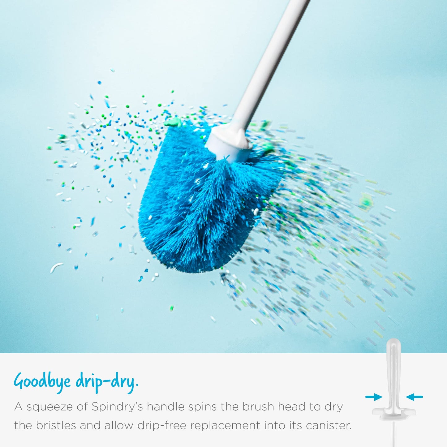 Dreamfarm Spindry | Quick Drying Toilet Brush & Holder | White