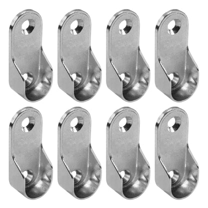 8pcs Oval Wardrobe Rail Ends Supports Rail Brackets, Wall Mount Wardrobe Rod Bracket, Clothes Rail Hanging Socket Closet