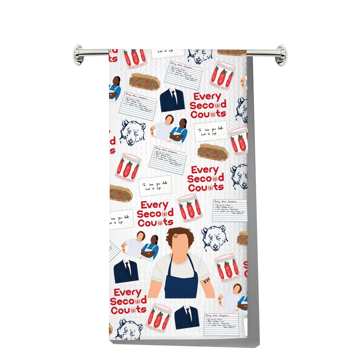 LEVLO Bear Carmy Kitchen Towel Carmy Fans Gift Yes Chef Carmy Tea Towel Carmy Lover Housewarming Gift (Every Second Towel)