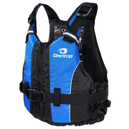 Owntop Buoyancy Aids Adults, Foam Buoyancy Vest Jacket with Crotch Strap Inner Pocket Unisex for Paddleboarding Kayaking Sup Fishing - Blue M/L