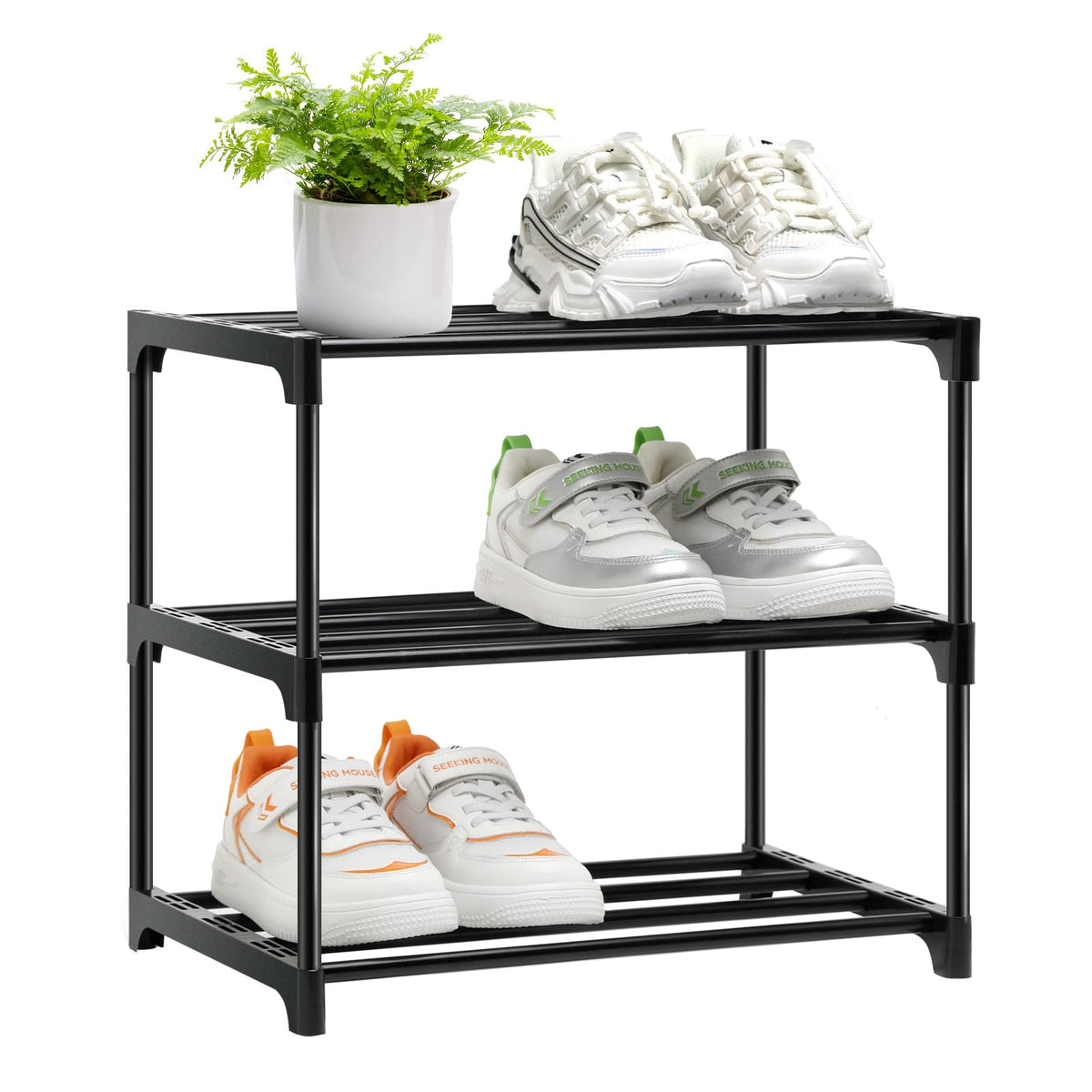OLYREO Shoe Rack 3 Tier Small Shoe Rack Storage for Hallway, Closet
