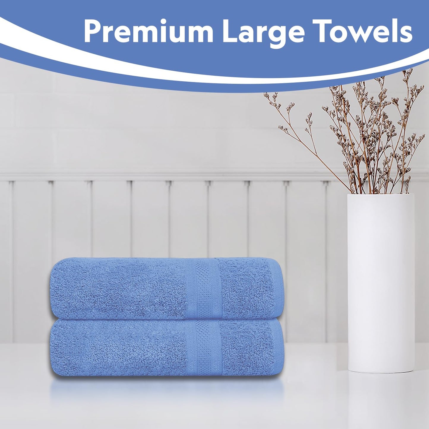 Hieftan Towels Bath Sheet Set – 100% Cotton Pack of 2 Jumbo Extra Large Bath Sheets Towel 600gsm Highly Absorbent Rapid Dry Super Sheets for Bathroom