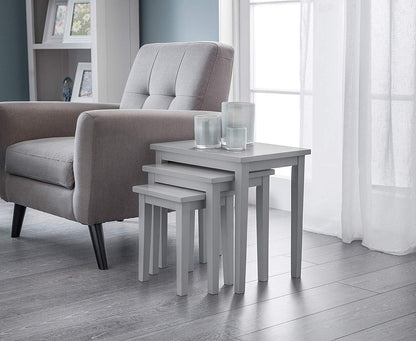 Julian Bowen Cleo Nest of Tables, Set of 3, Grey - H46 x W48 x D33cm