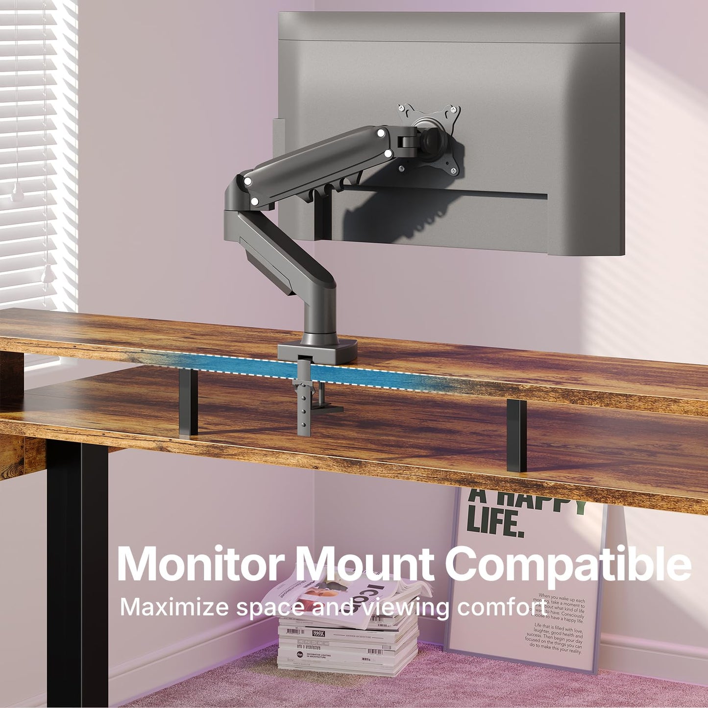 HUANUO 140 x 66cm Standing Desk with Drawers & 64cm Large Keyboard Tray, Electric Standing Desk with 4 Memory Height Settings for Home Office