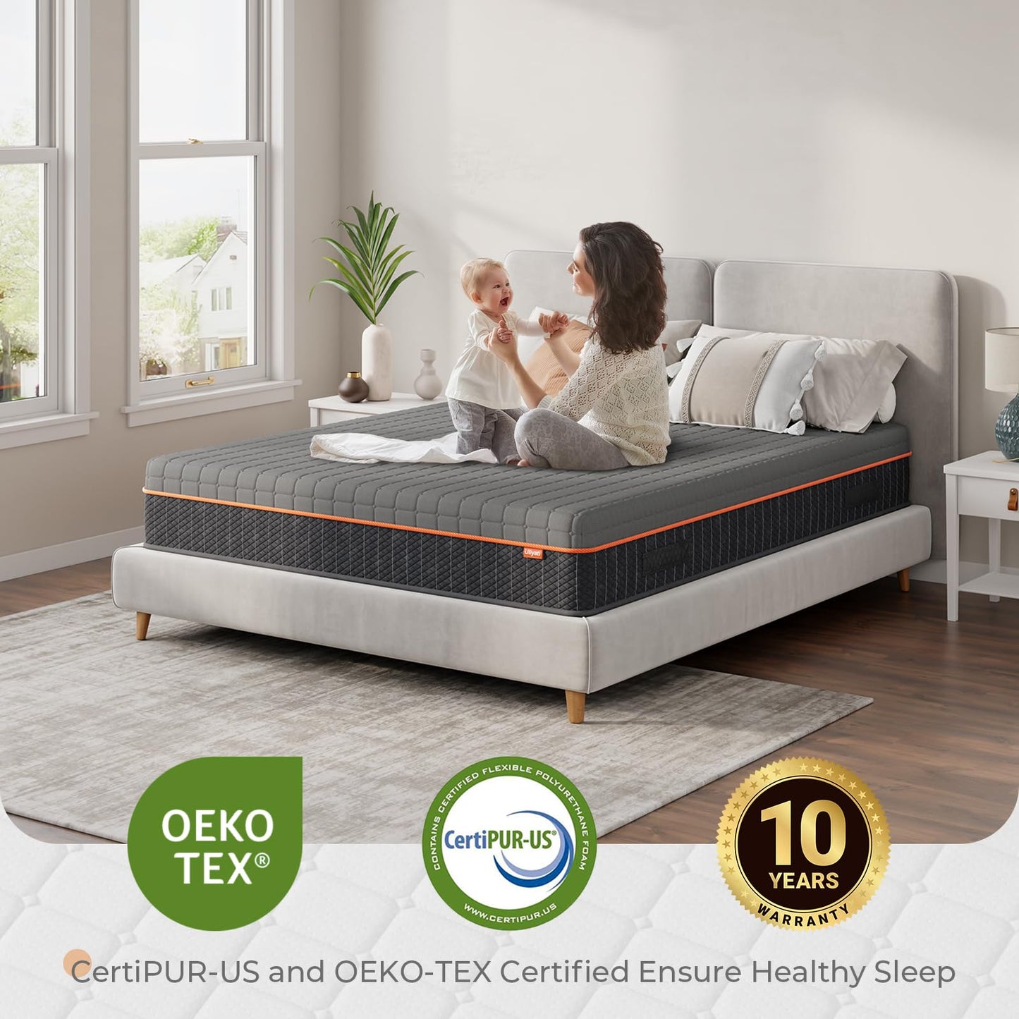 Uliyati Double Mattresses Gel Memory Foam Mattress, Medium, 135x190x20CM