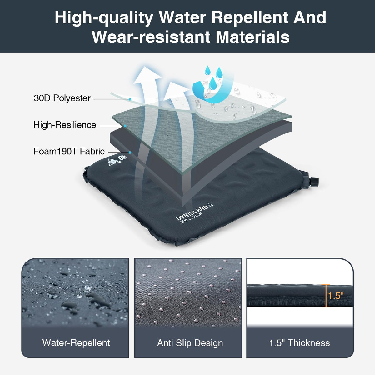 OneTigris Inflatable Seat Cushion, Lightweight Waterproof Seat Pad