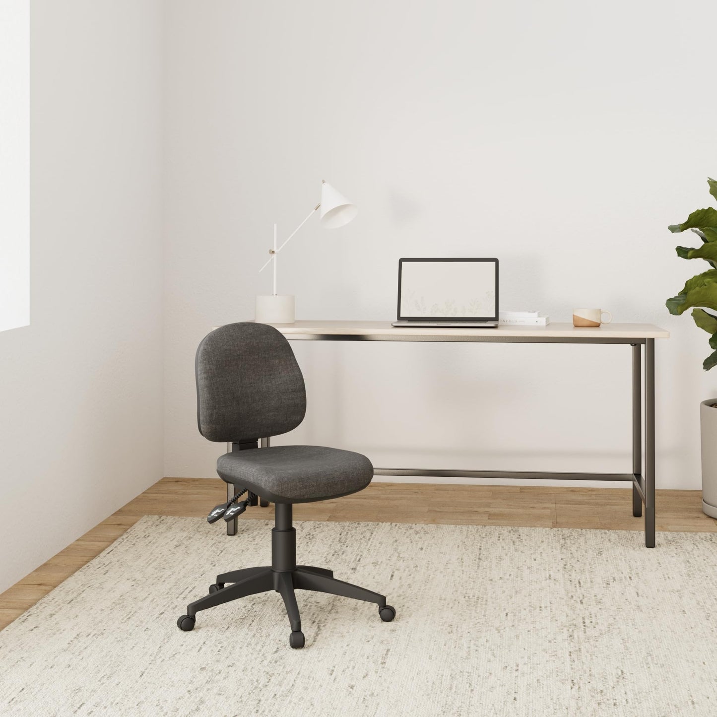 Office Hippo Mid Back Desk Chair, Swivel Home & Office Chair, Height Adjustable Seat & Lumbar Support For Extra Comfort, Computer Chair For Daily Use