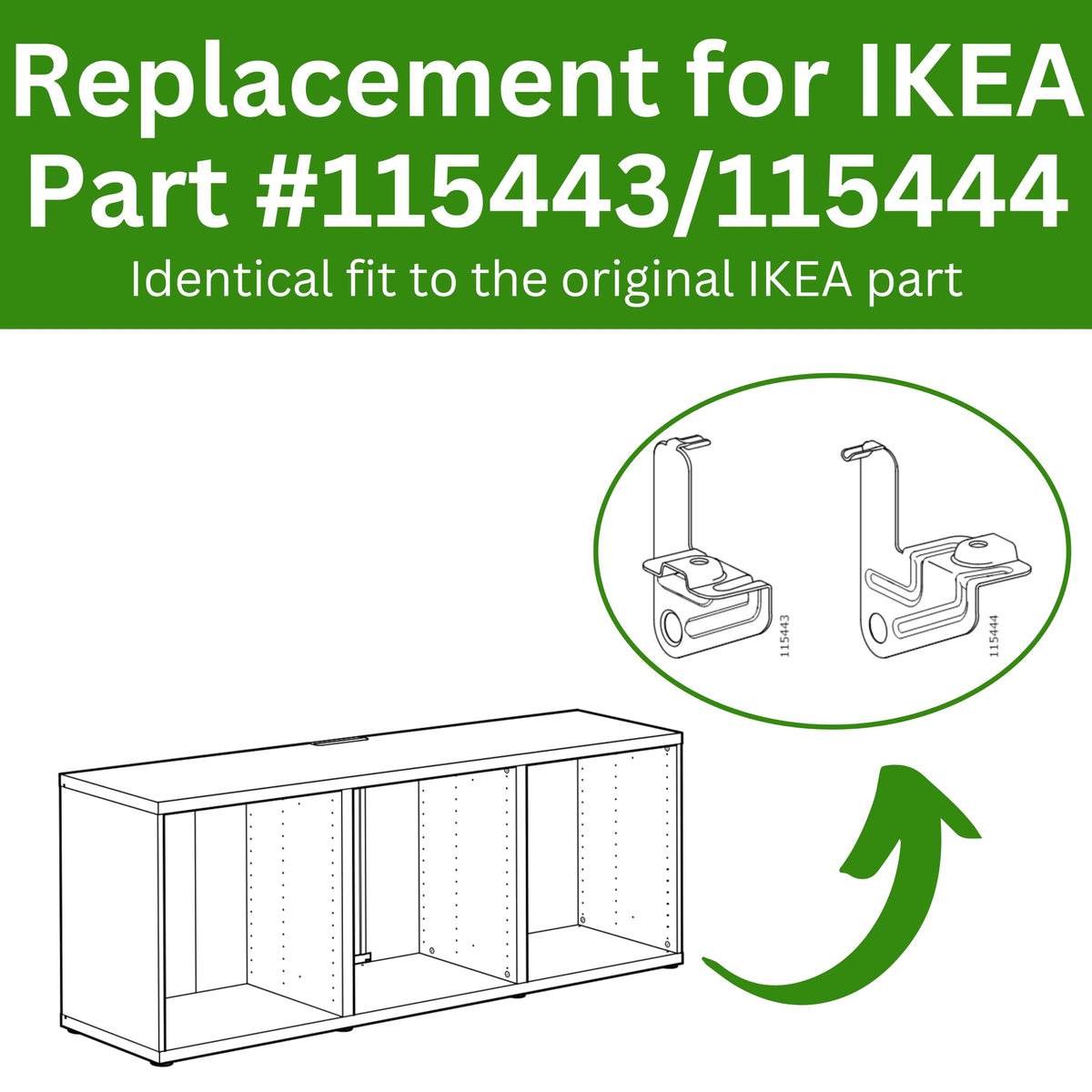 Spare Hardware Parts Wheel Lock for BESTA | Replacement for IKEA Part # 115443/115444 | Pack of 6