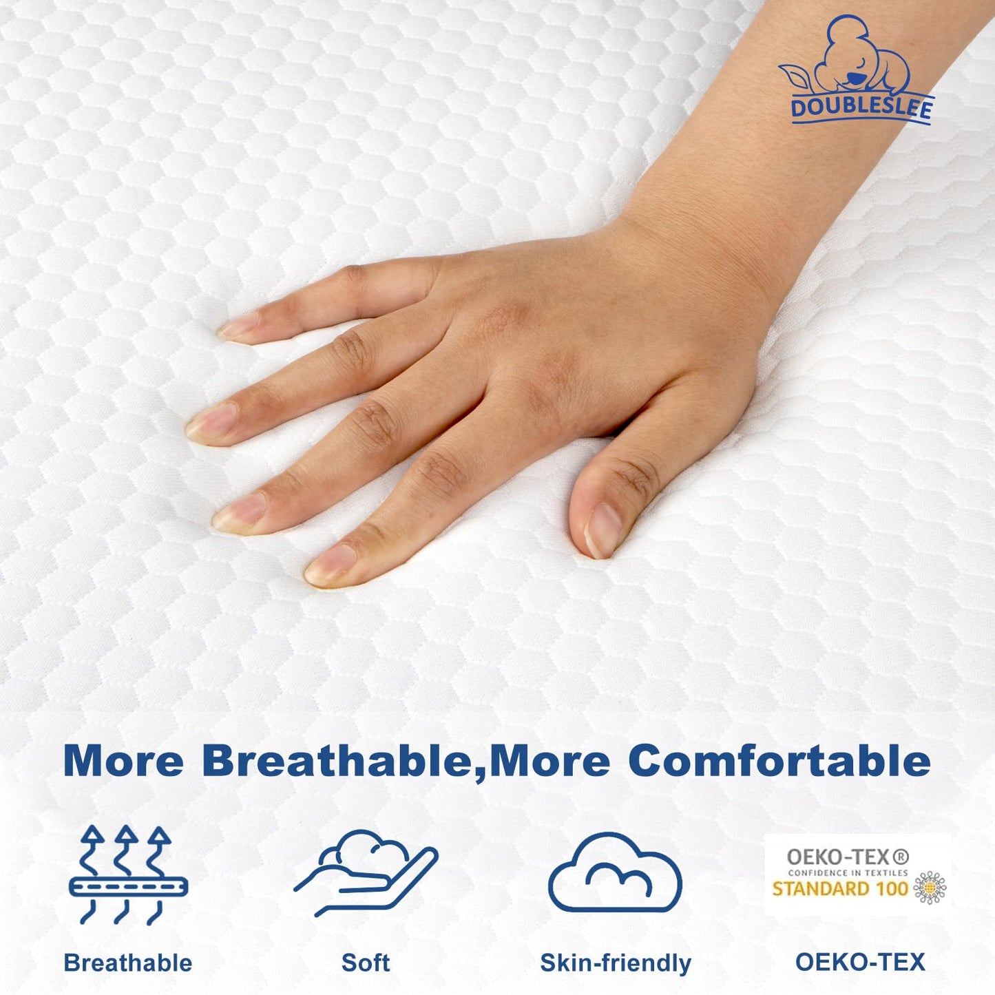 Doubleslee Single Memory Foam Mattress, Medium Firm Feel, 90x190x20cm