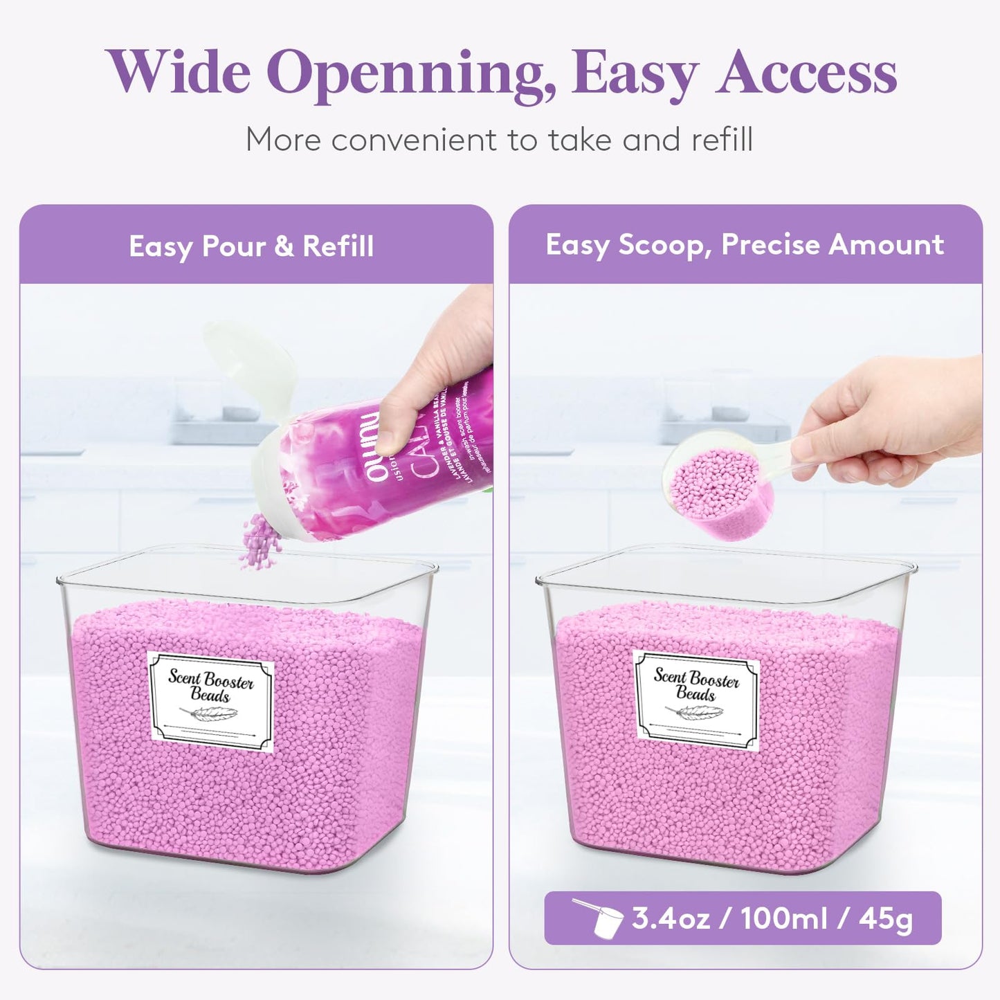 Lifewit Laundry Pods Container with Label Sticker& Scoop, 2.6+2L, 3 Pcs