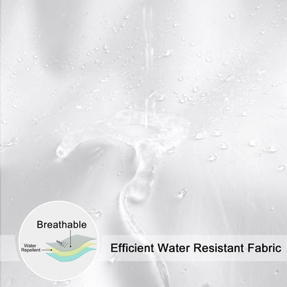 EurCross Water-resistant Fabric Shower Curtain for Bathroom or Outdoor Garden,Machine Wasable Solid White Shower Curtain liner 180 x 180cm Drop