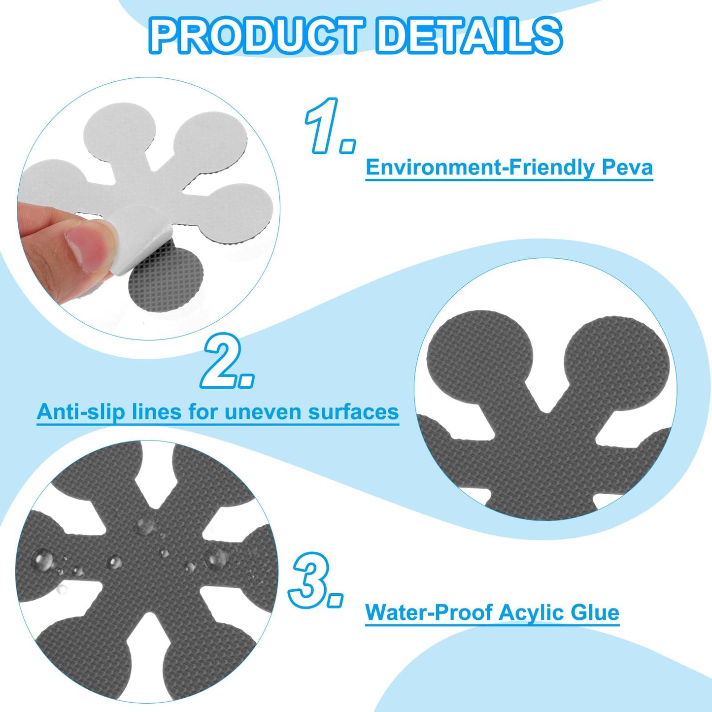 PATIKIL Bathtub Non Slip Stickers 3.15x3.15 Inch, 24 Pack Snowflake Safety Shower Floor Anti Slip Stickers with Adhesive Decals Scraper for Bath Tub