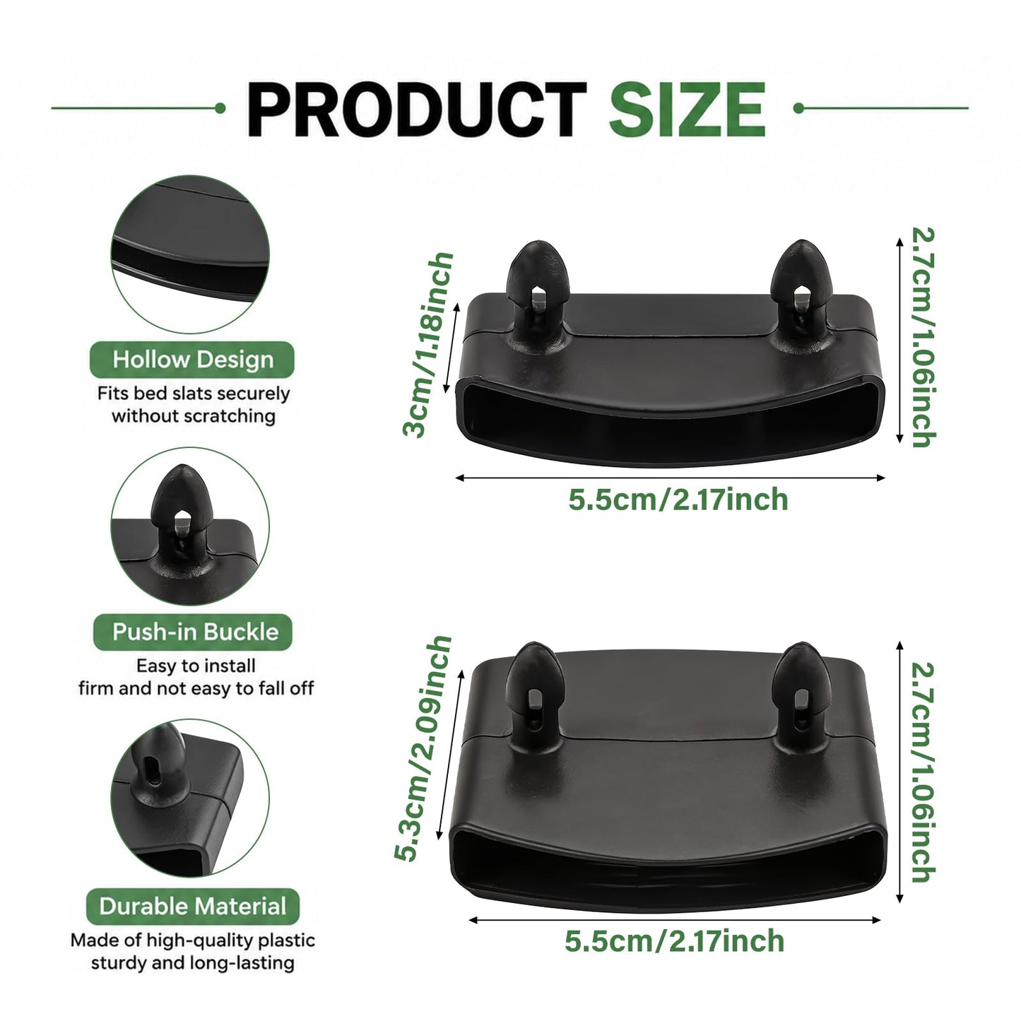Lafefe 42 Pcs Bed Slat Holders for 55mm Slats, 28 Single End & 14 Double Center Bed Slat Caps, Durable Replacement Support for Bed Slats King Size