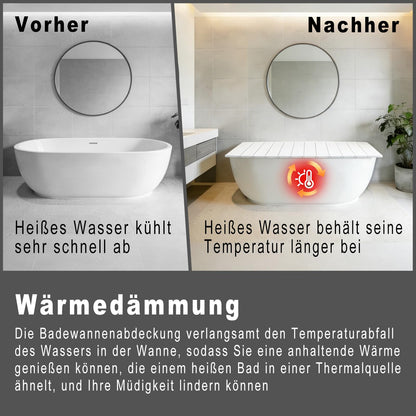 LXSEHN PVC Folding Bathtub Tray, Bath Tub Lid for Home 75x170x0.7cm