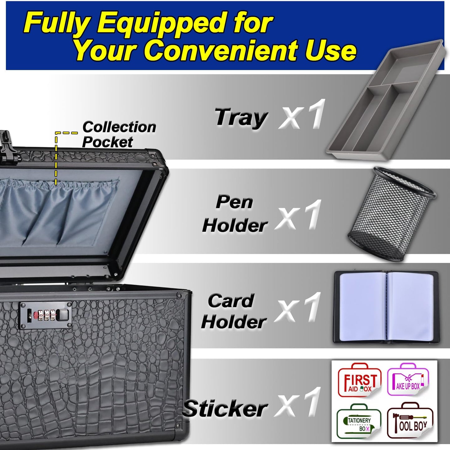 Pogianhae Medicine Lock Box with Code, Secure Multipurpose Locking Box