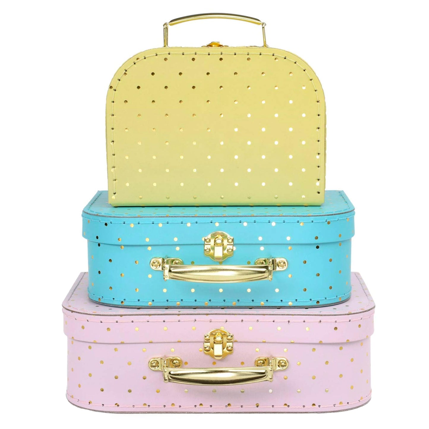 Jewelkeeper Cardboard Storage Boxes, Set of 3 – Nesting Decorative Storage Box for Birthday Wedding Nursery Office Decoration Displays Toys Photos