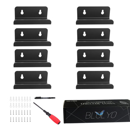 BLOLYO Clear Vinyl Record Shelf Wall Mount 8 Pack Black
