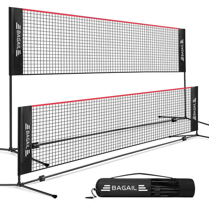 BAGAIL Badminton Net, Foldable Nylon Net, Hieght Adjustable Stand and Portable Carry Bag, Easy to Assemble or Disassemble, Ideal Recreational Sports