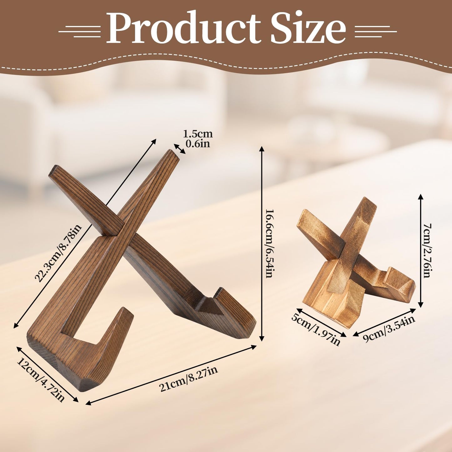 Ligseax Now Playing Vinyl Record Stand – Solid Wooden Record Holder
