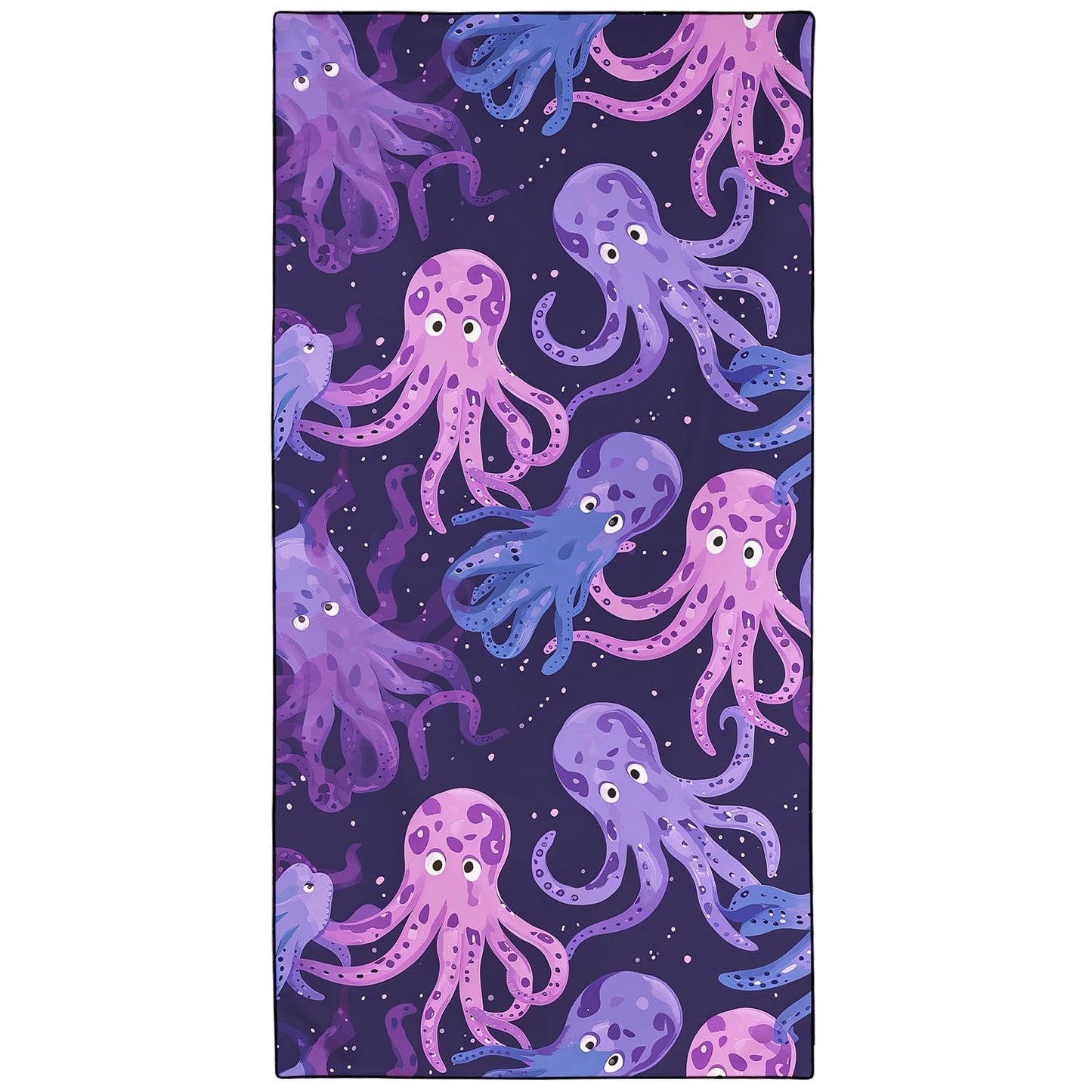 YISUMEI Purple Octopus Beach Towels for Adults Extra Large 180 x 90 cm, Microfibre Quick Dry Towel for Travel Swimming Camping Sports