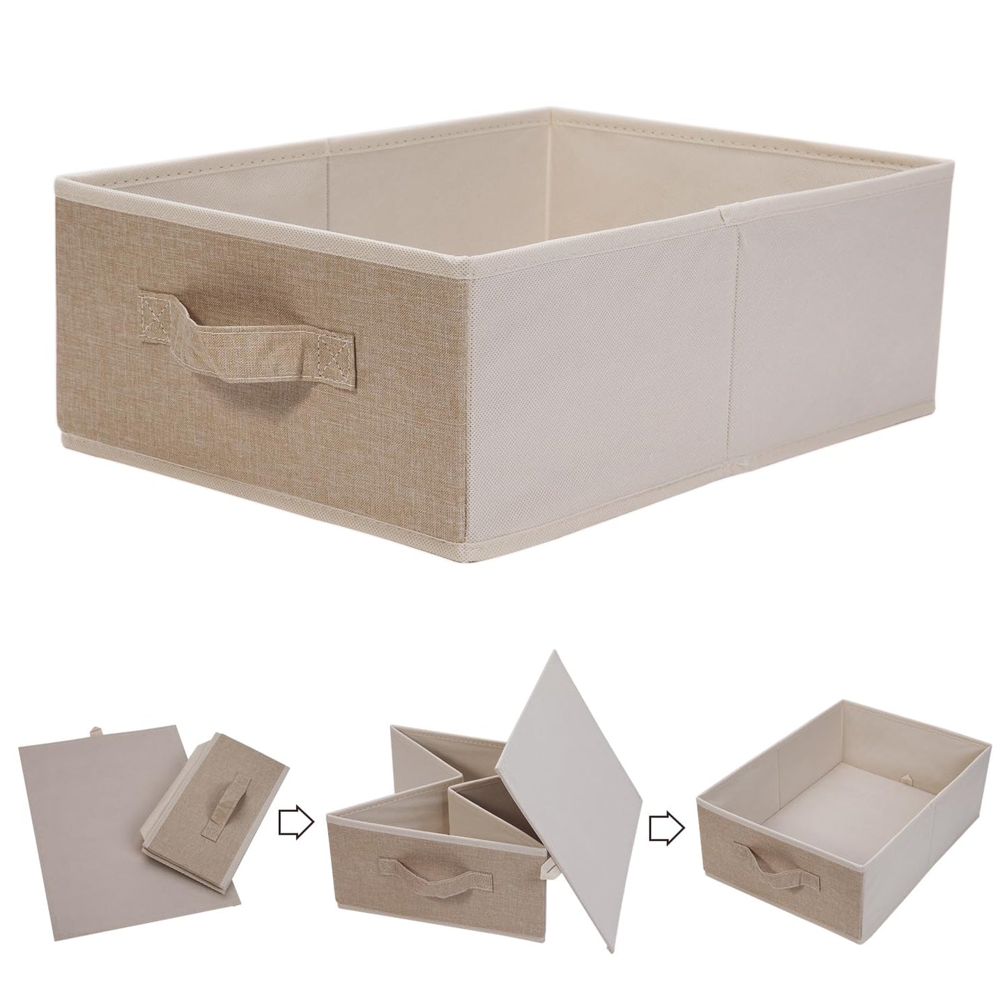 BOMKEE Clothings Collapsible Storage Bins, Foldable Organizers and Storage Baskets Cube Storage Bin for Bedroom Living Room