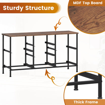 GoaHi Chest of Drawers, Small Dressers with Metal Frame and MDF Wooden Top Board, Adjustable Feet, Anti-Tip Safety