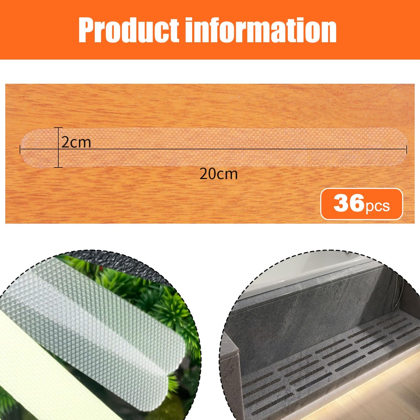 ApexPine 36 Pcs Clear Non-Slip Bathtub Stickers for Bathroom Use