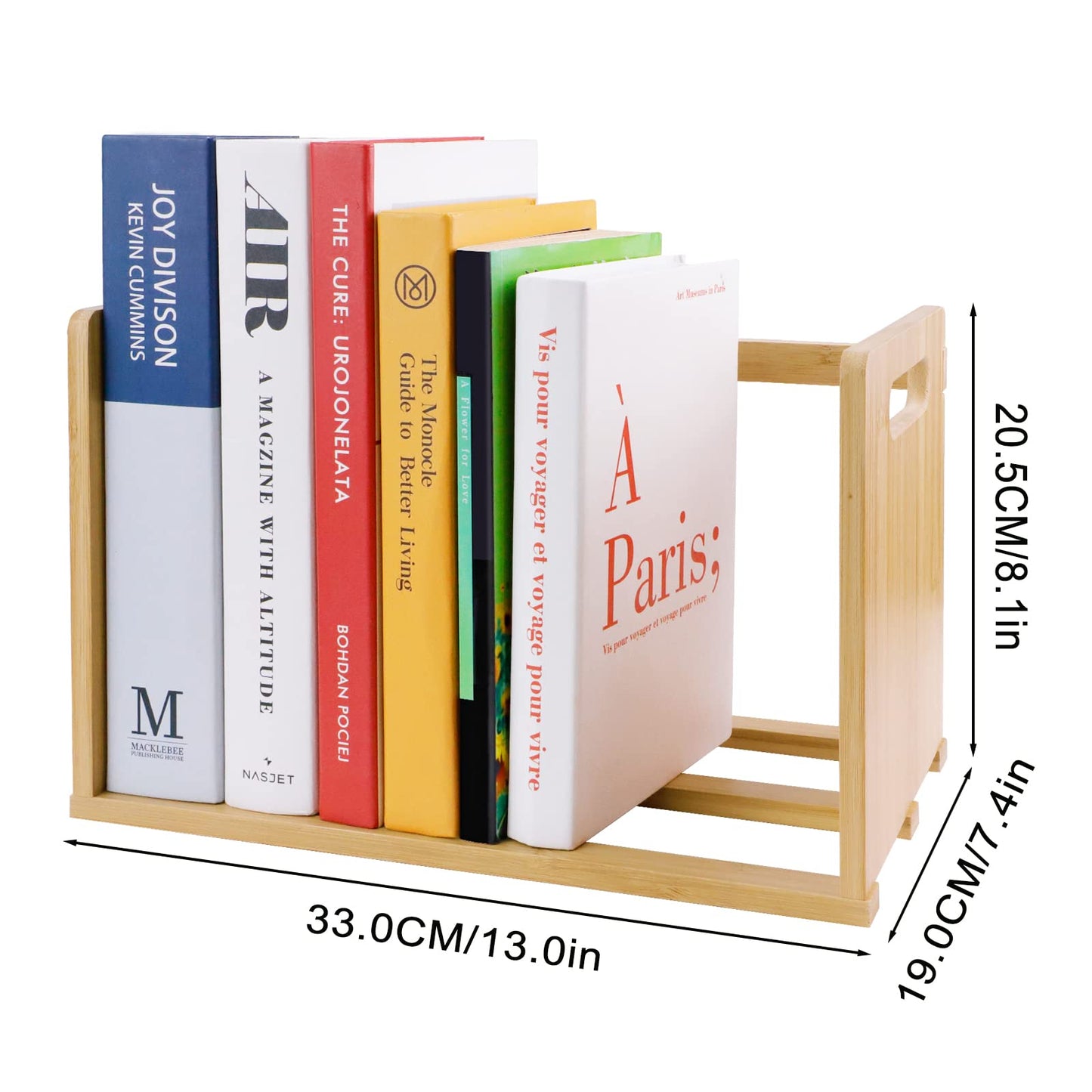 SHILIPAIJC Small Desktop Bookshelf with Carry Handles, Countertop Bookcase