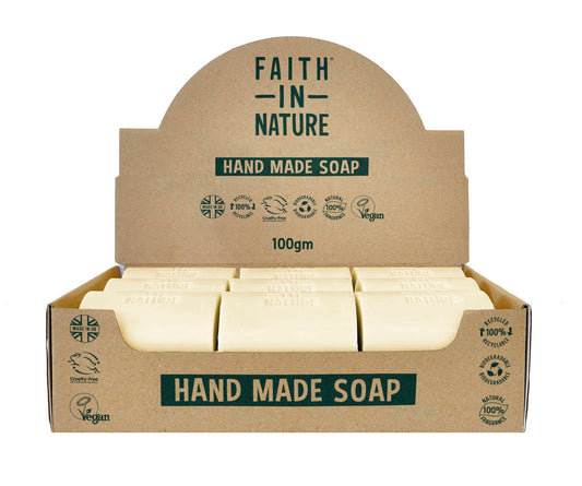 Faith In Nature Natural Grapefruit Hand Soap Bar Box Set, Invigorating, Vegan & Cruelty Free, No SLS or Parabens, 18 x 100g