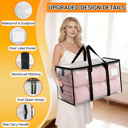 NCEDNㅤ Large Moving Boxes and Storage Bags - 6 Pack 92L Heavy Duty Extra Large Moving Bags with Reinforced Bottom