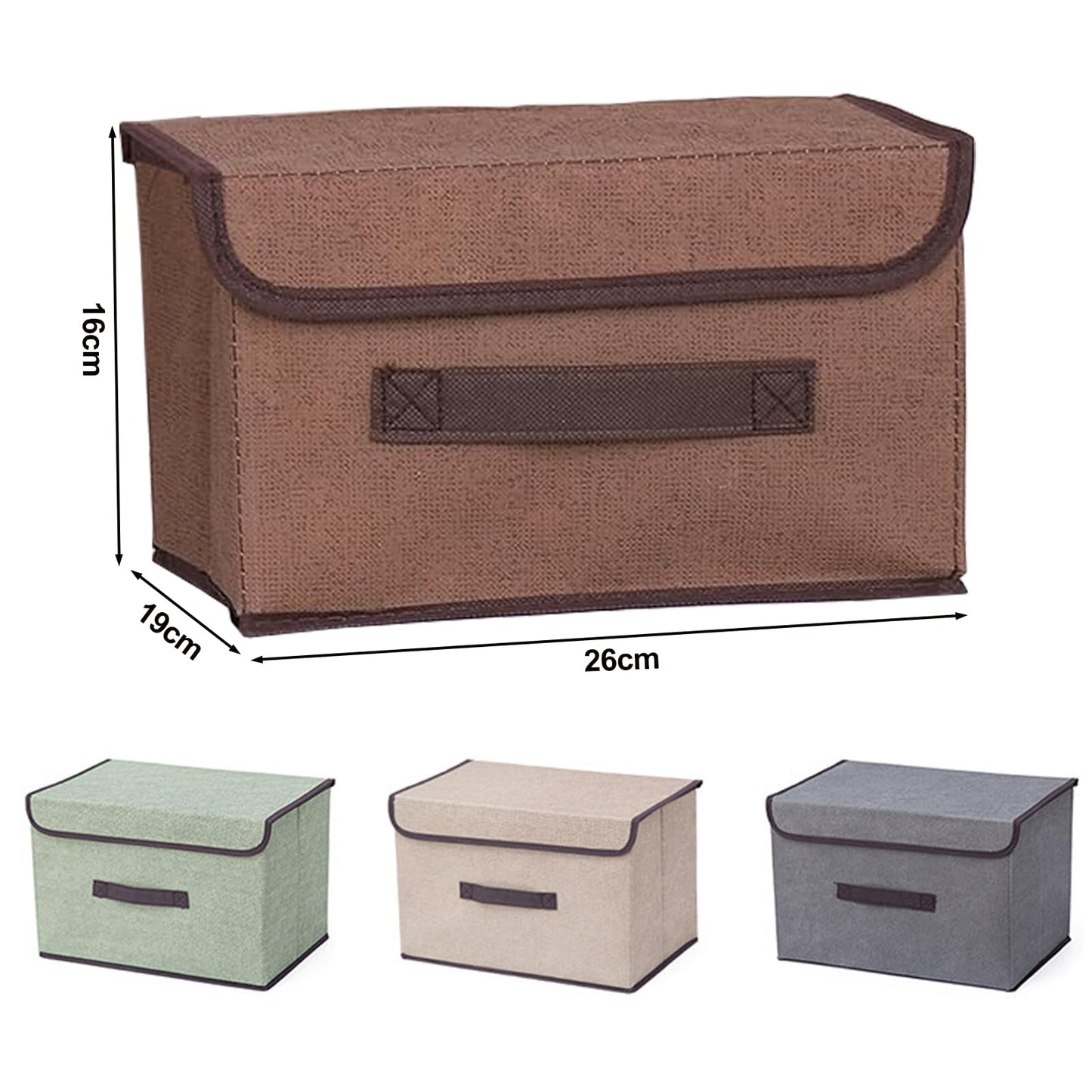 chiquieray Set of 4 Foldable Storage Box,Fabric Storage Boxes,Collapsible Storage Box with Lids