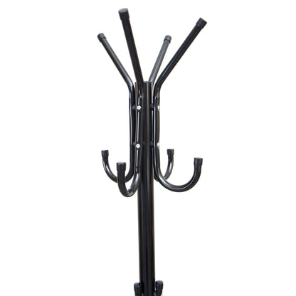 Mind Reader COATRACK11 Standing Metal Coat Rack Hat Hanger 11 Hook for Jacket, Purse, Scarf, Umbrella Tree Stand, Black, 9 UK
