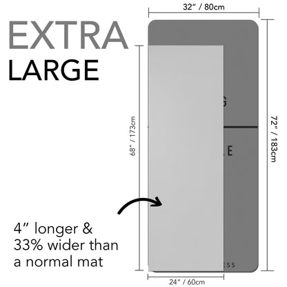 Large Exercise Mat  Extra Wide & Extra Thick Yoga Mat (183cm x 80cm x 10mm), TPE Fitness Mat with Free Carry Straps, Perfect for HiiT Home Workouts &