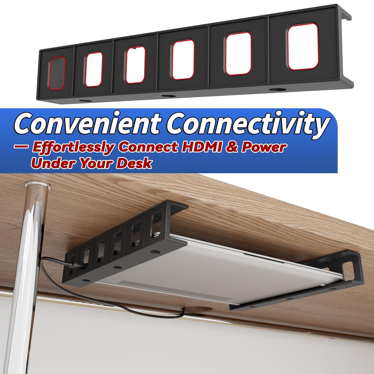sciuU Under Desk & Wall Mount Holder for Laptop Keyboard TV Box Modem