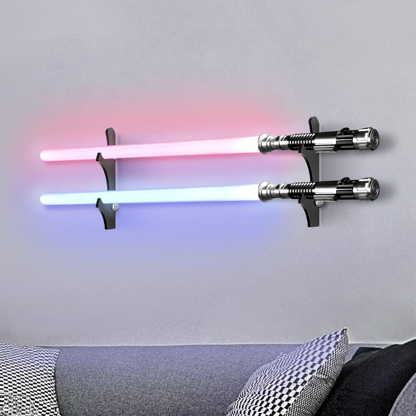 TOPNEW Lightsaber Stand/ Holder Wall Mount, Acrylic Wall Display Rack Suitable for Swords, Light Saber(Black)
