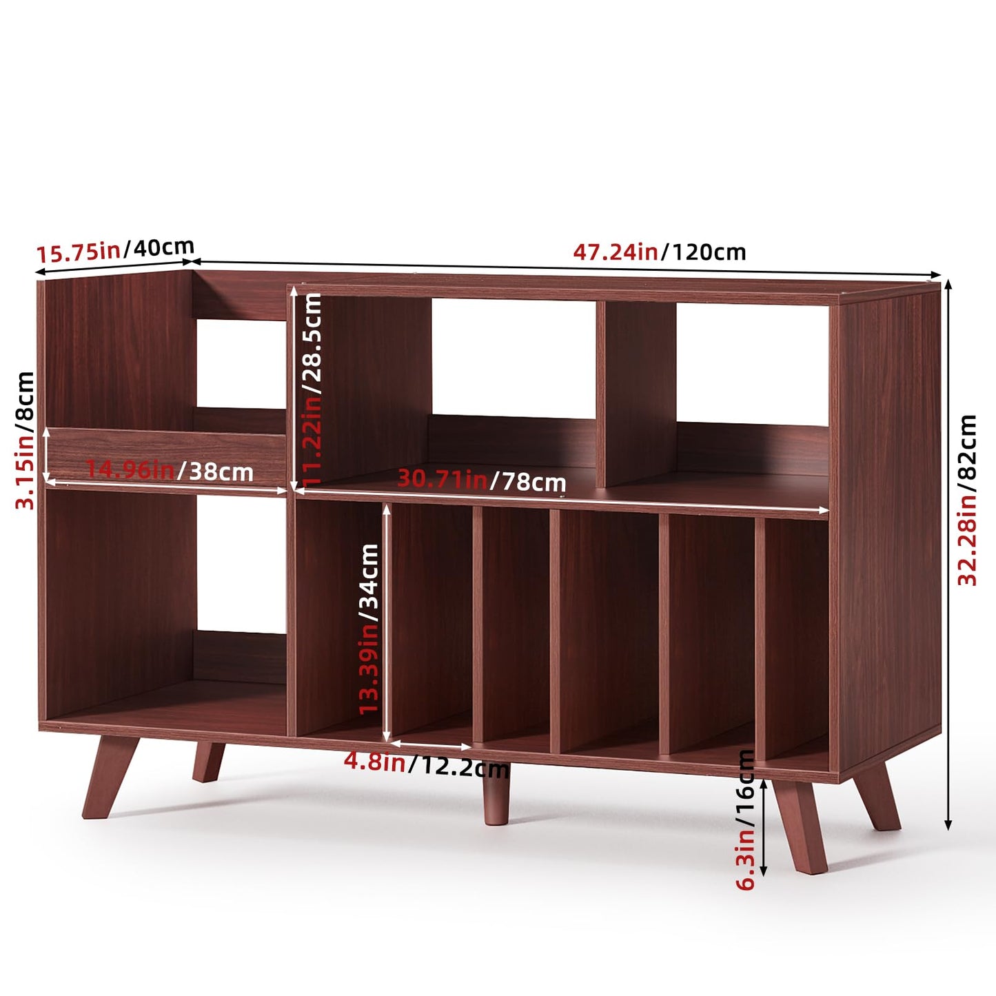 LELELINKY Large Record Player Stand, Turntable Stand with Storage, Vinyl Holder with Display Area, Record Player Table Holds Up to 450 Albums