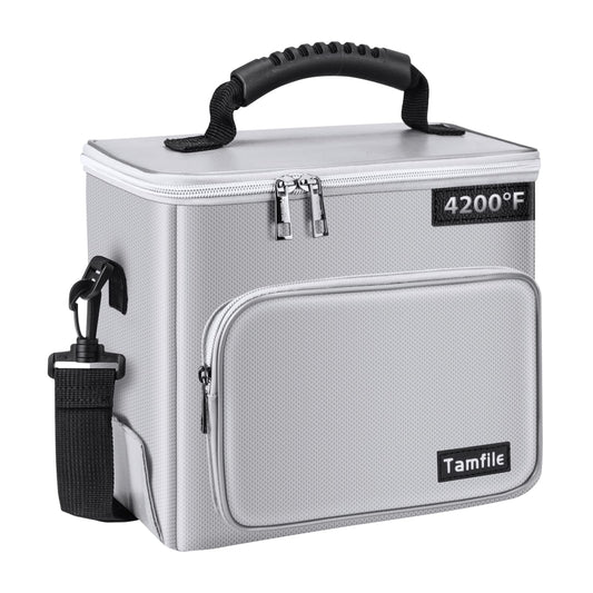 Tamfile Lipo Battery Bag, 4200?F Fireproof Explosionproof Lipo Safe Bag, 10.6''?9.1''?6.3'' Large Capacity Lipo Battery Storage Guard Safe Pouch for