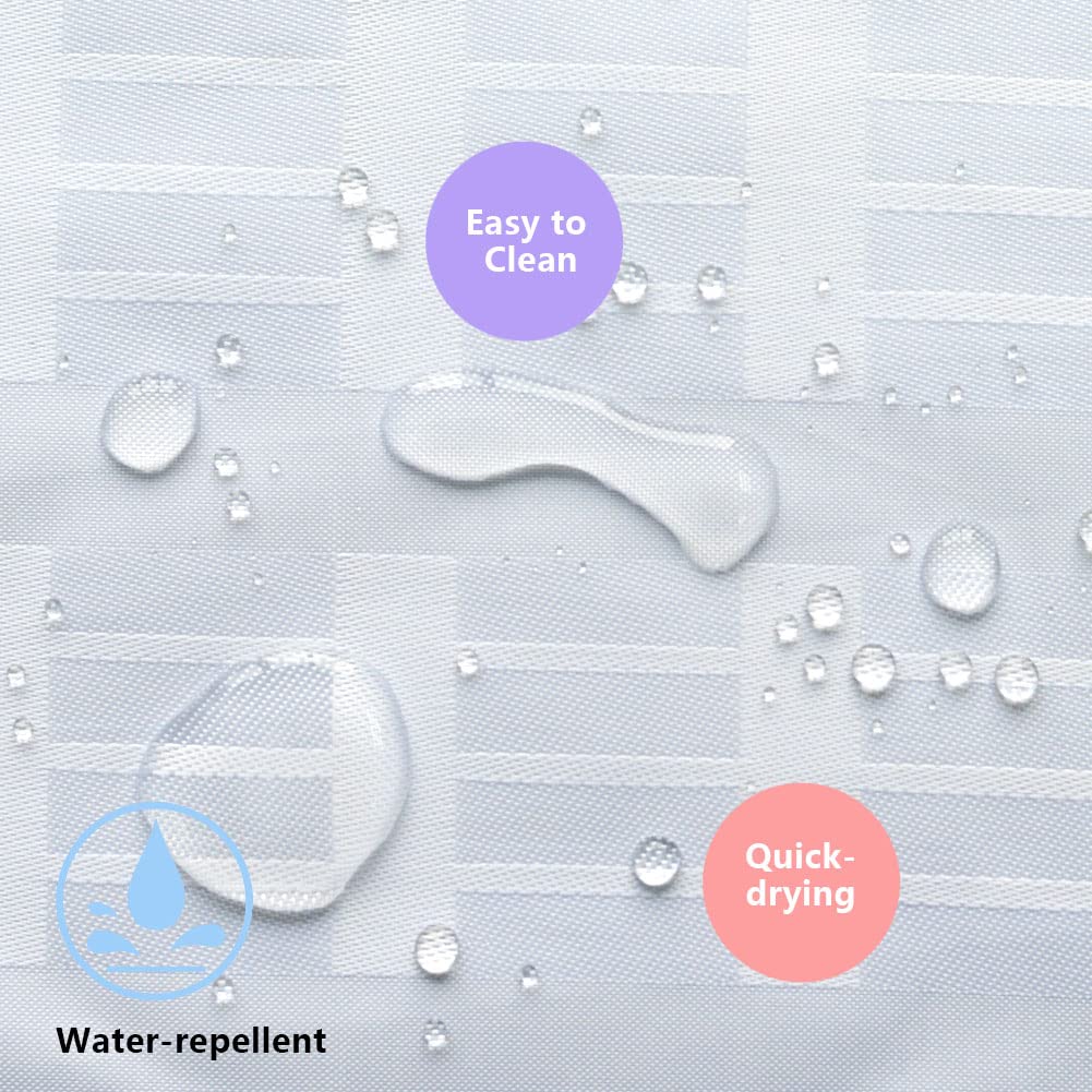 YISURE White Waffle Water-repellent Shower Curtain 71x71 Inch
