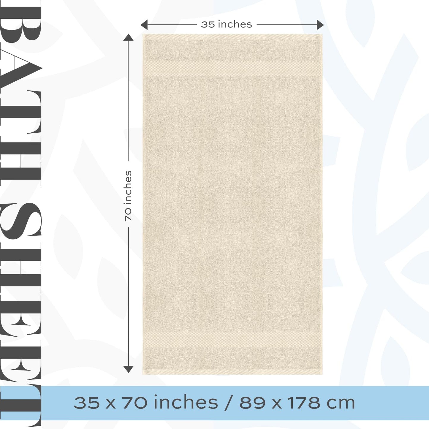 White Classic Ivory Soft Luxury Bath Towels - 650 GSM Cotton Luxurious Bath Towels Extra Large 35x70 | Highly Absorbent & Quick Dry