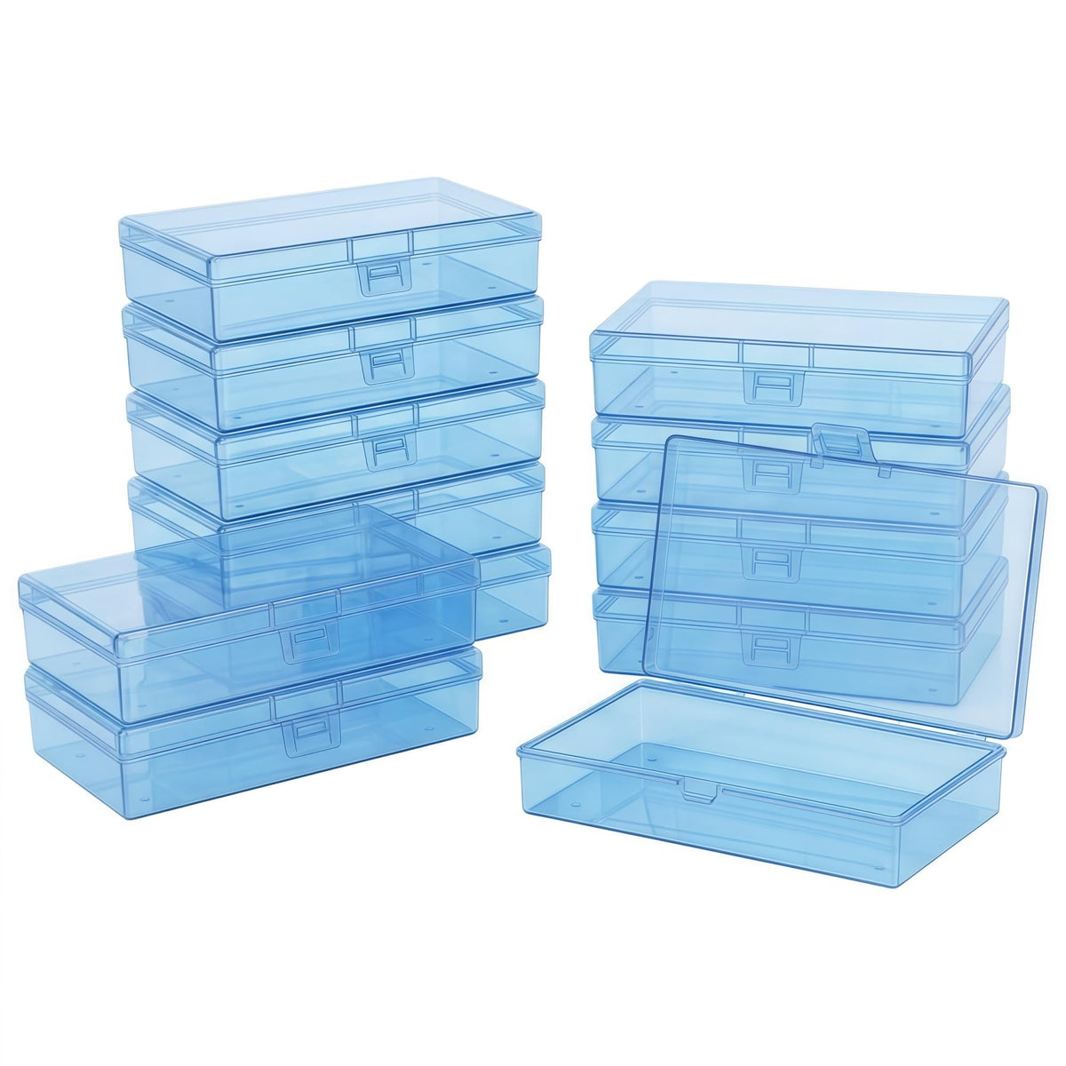 LJY Blue organiser Boxes, 12 Pack, 5.3 x 3.1 x 1.2 in
