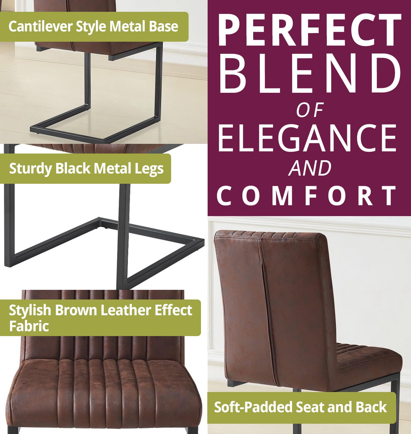 Hallowood Furniture Dudley Modern Industrial Dining Table and Chairs Set 4