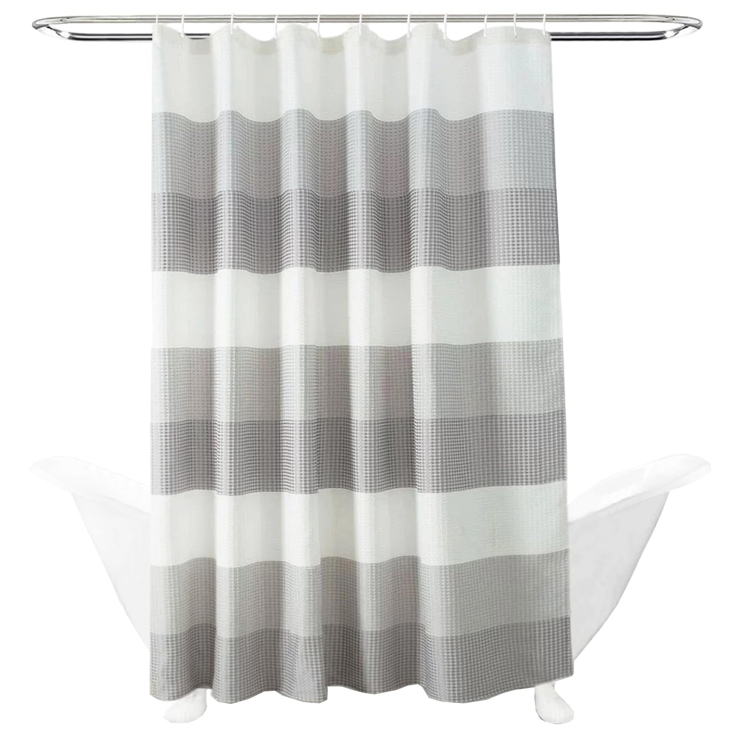 maifey Shower Curtain for Bathroom, Waffle Fabric Heavy Duty Waterproof Wet Room Grey Shower Curtains Heavy Duty Bath anti-fouling with 12 Hooks 180