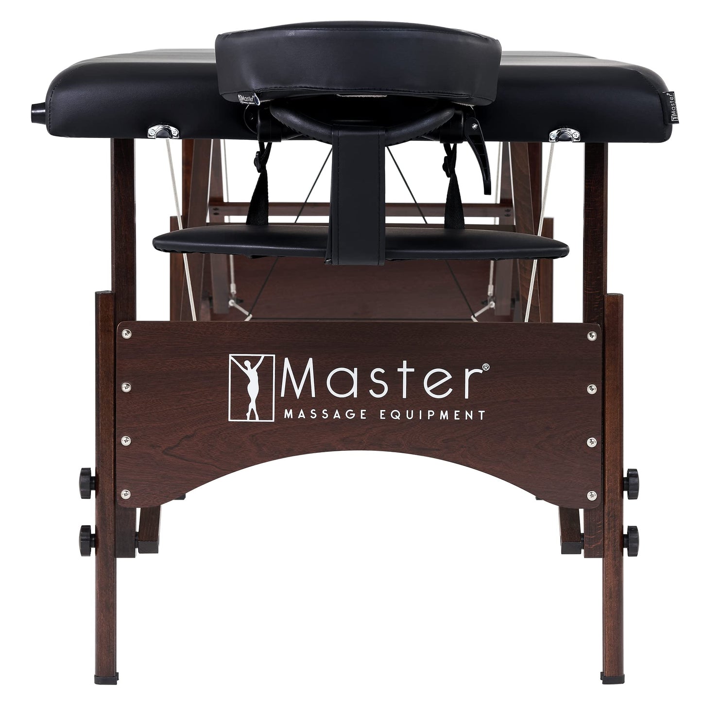 Master Massage 71 cm Argo Portable Massage Table in Black with Walnut Legs - Ideal for Spa Treatments, Tabletop Exercises, Beauty, Tattoo