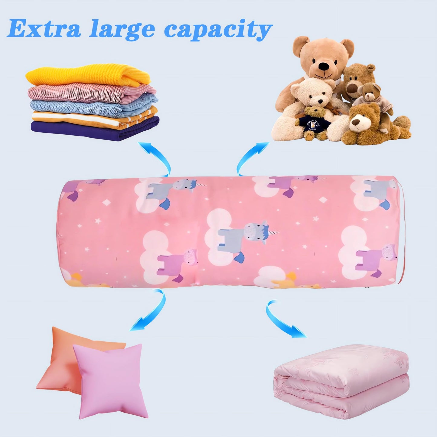 Lansls Bean Bags/Storage for Plush Toys, Pillar Storage for Plush Toys, Things and Seats for Children, Boys and Girls, Sailing Cotton