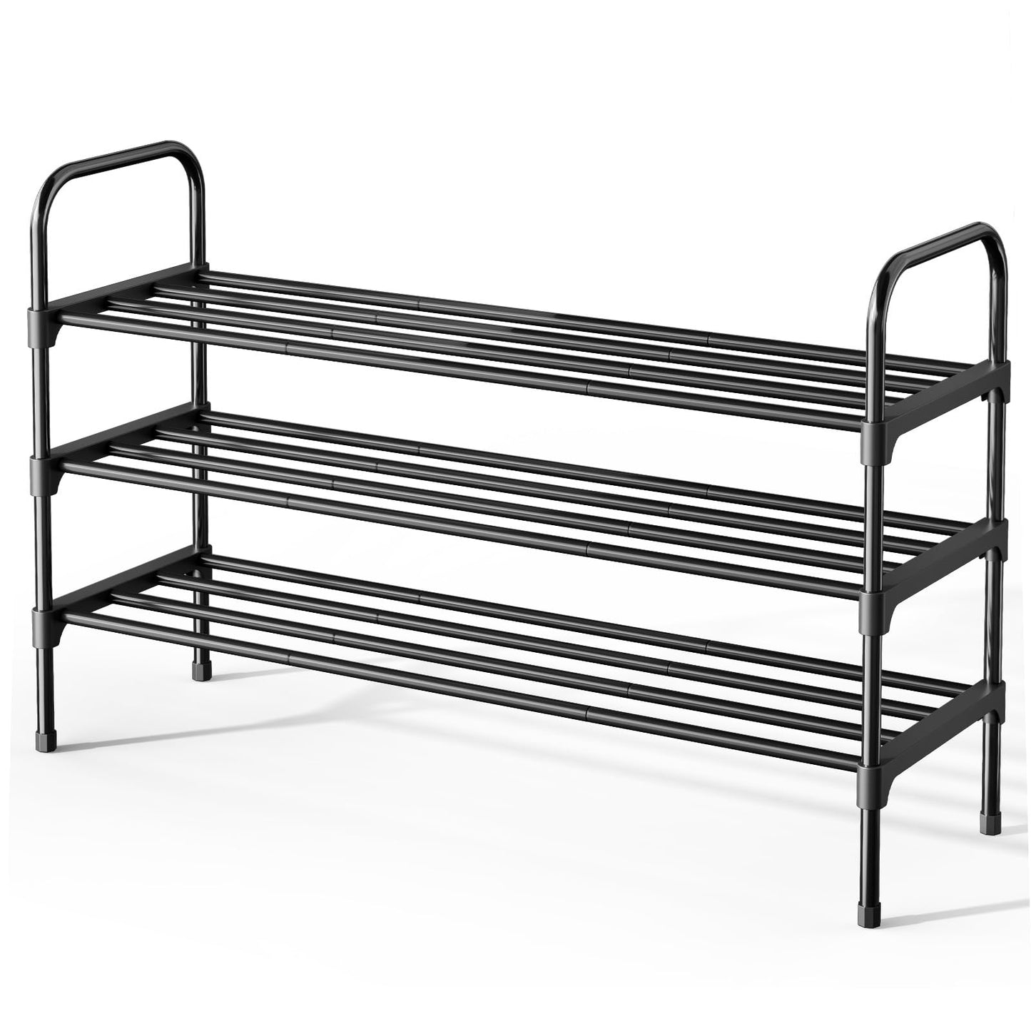 Kitsure Space-Saving Shoe Rack, 71.1cm-3 Tiers, Black