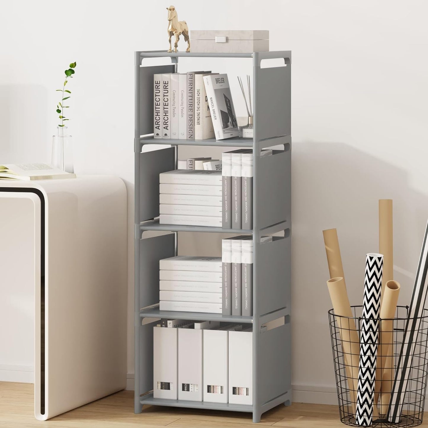 Cube Storage Unit With 9 Compartments, Open Book Shelf Organiser for Family Study, Living Room Shelves for Books, Shoes, Toys, Clothes and Tools