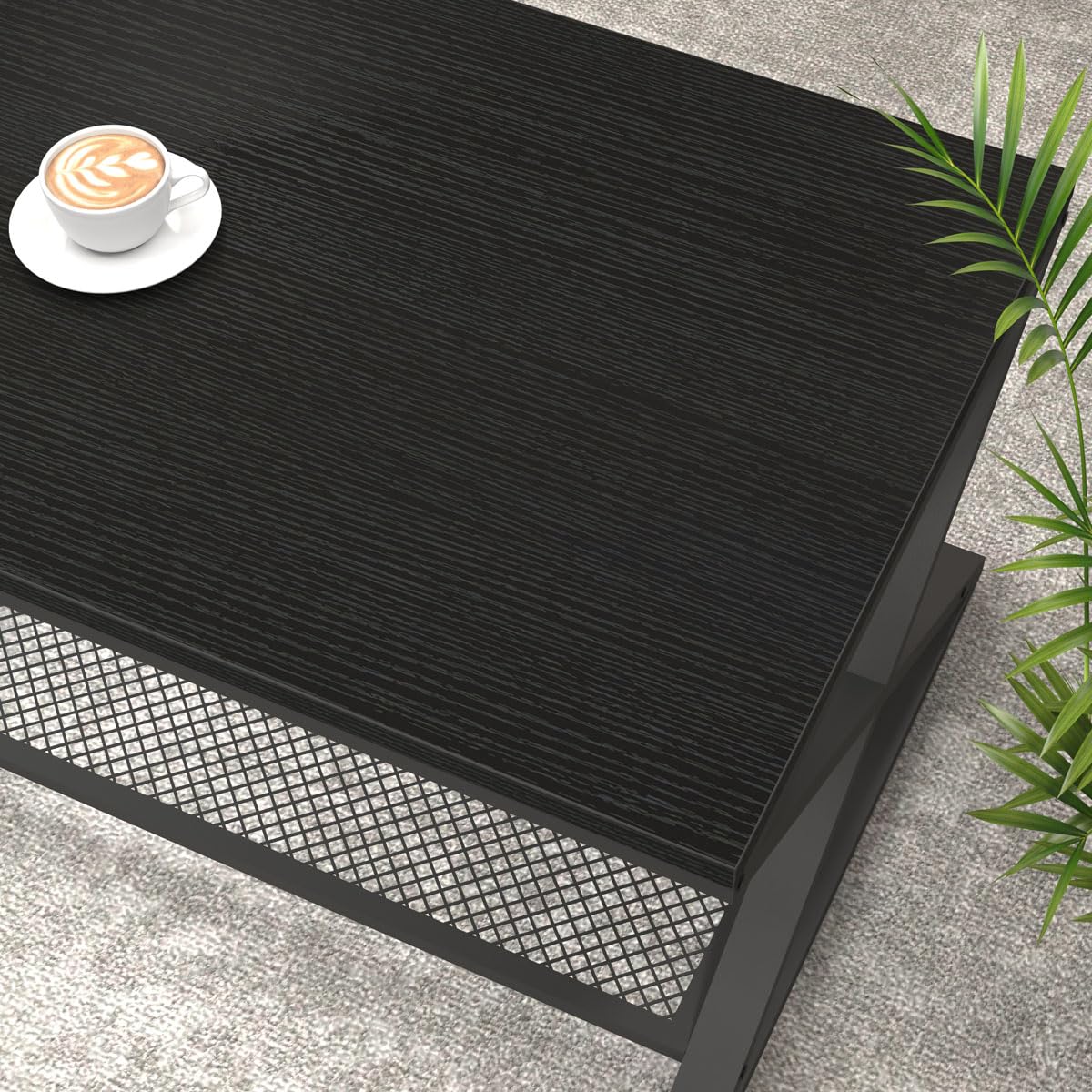 LVB Coffee Table for Living Room Coffee Tables With Storage 100cm Black Oak