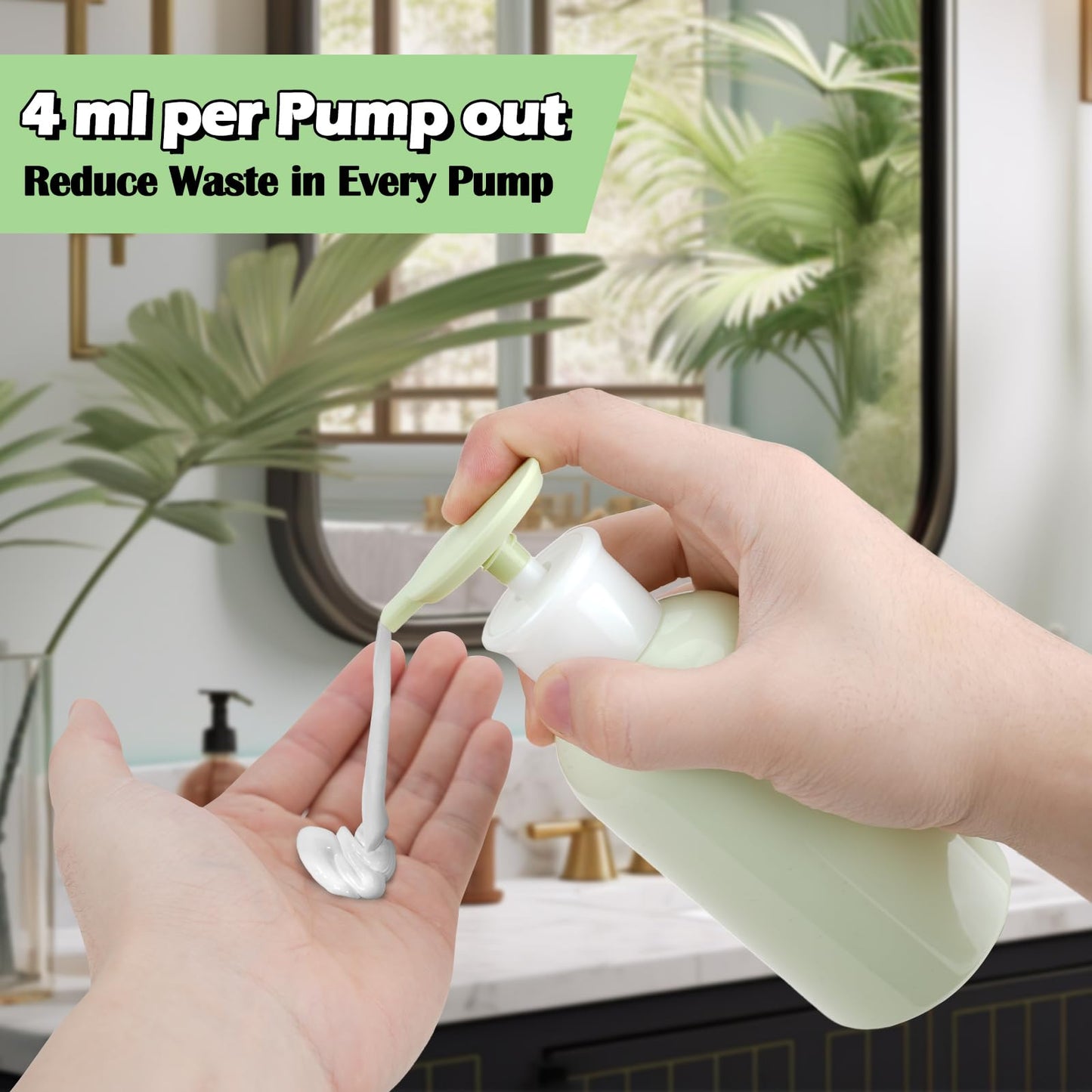 Mulaibdin 3 Pcs Shampoo and Conditioner Dispenser, Pump Bottle Dispenser 300ml, Shower Gel Dispenser, Shampoo Bottles with Pump