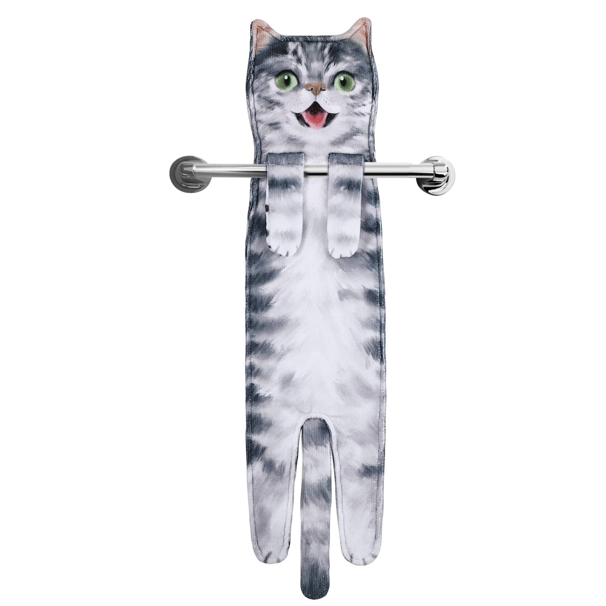 Cat Funny Hand Towels - Cute Bathroom Kitchen Towels Cat Decor Decorative Hanging Face Towels Super Absorbent Soft -Unique Mothers Day Birthday