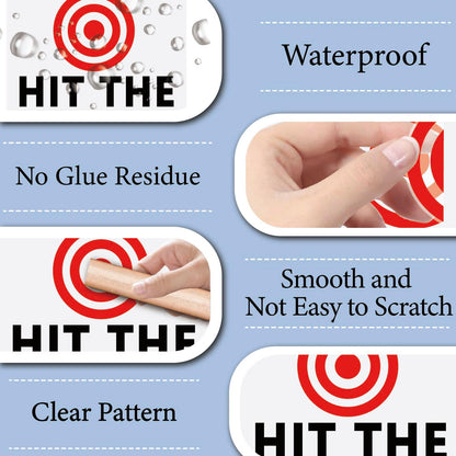 GORGECRAFT 10 Sheet Hit The Target Toilet Stickers Target Shooting Urine Decals Red Bullseye with Aiming Line Pattern Pee Training PVC Waterproof